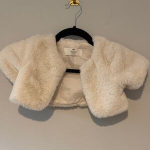 H&M Kids Ivory Faux Fur Coat